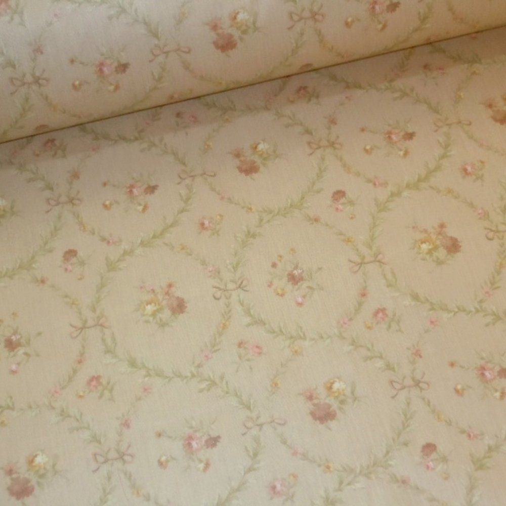 Cotton Floral Trellis Blush Fabric
